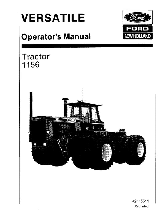 New Holland 1156 Versatile Tractor Operator's Manual (42115611)