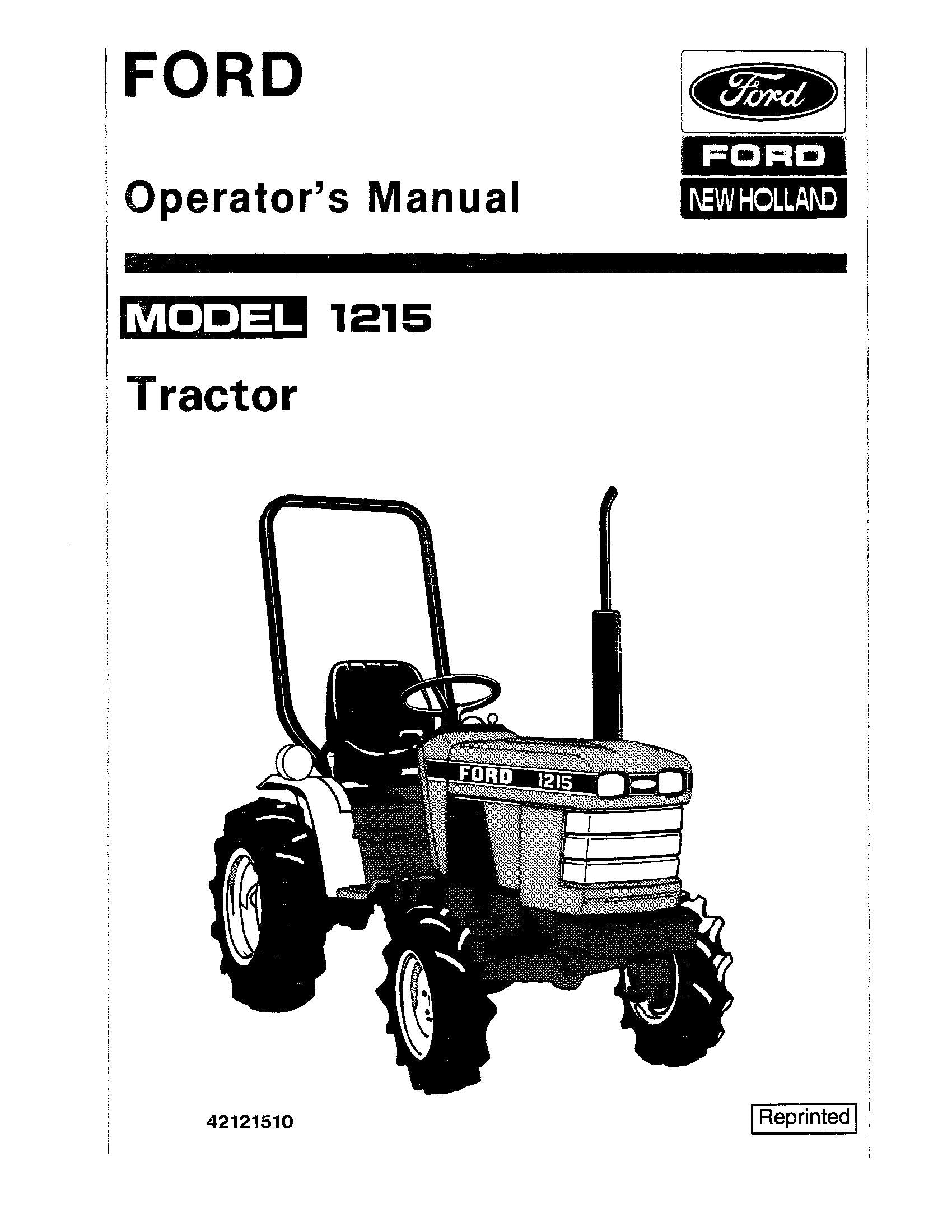 Ford 1215 Tractor Operator's Manual (42121510)