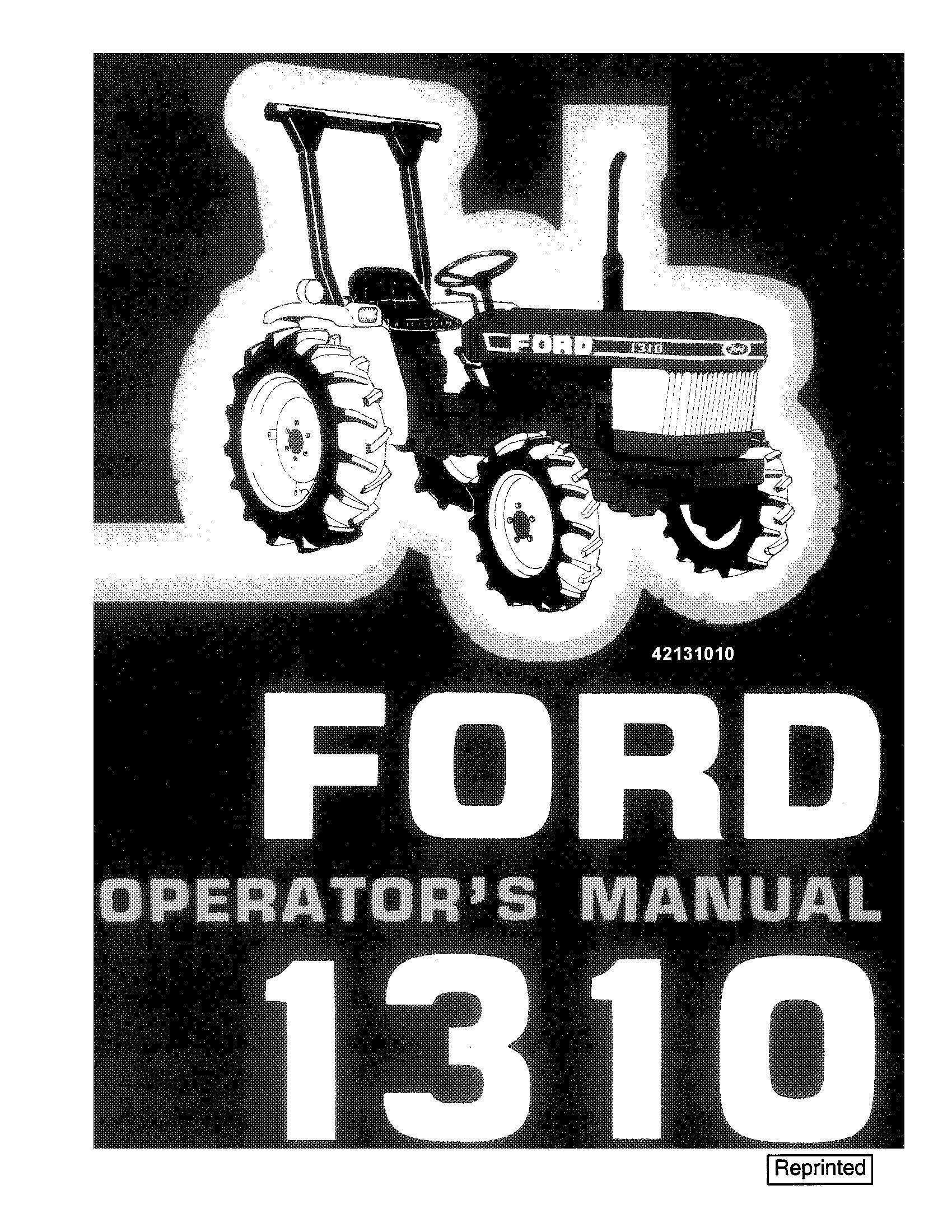 Ford B 1310 Tractor Operator's Manual (42131010)