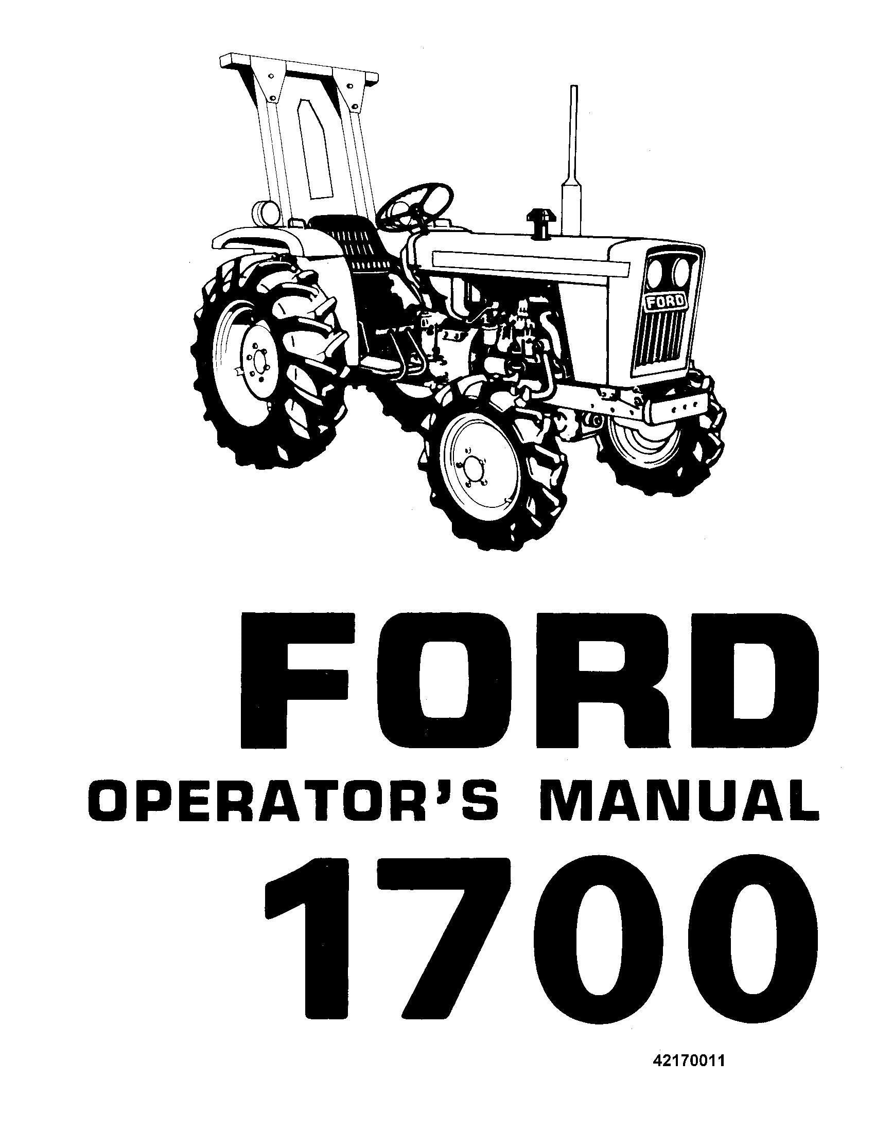 Ford A 1700 Tractor Operator's Manual (42170011)