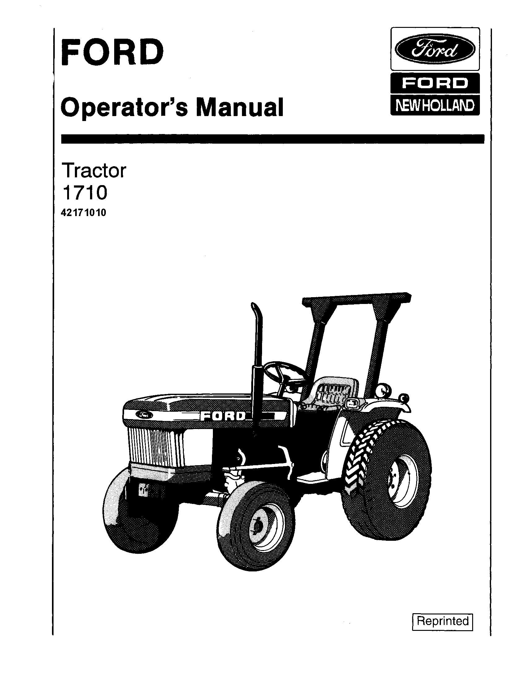 New Holland 1710 Tractor SE4068-B Operator's Manual (42171010)