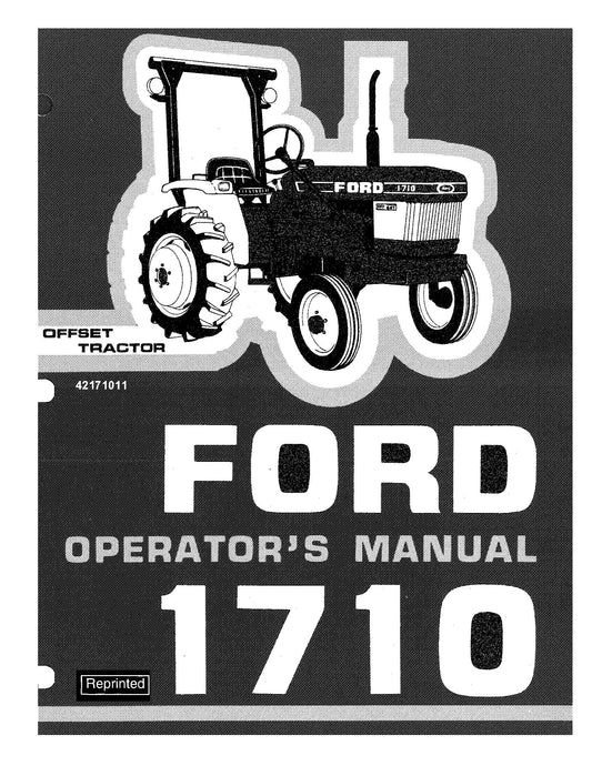 Ford 1710 Offset Tractor includes Supplement -S1 Operator's Manual (42171011)