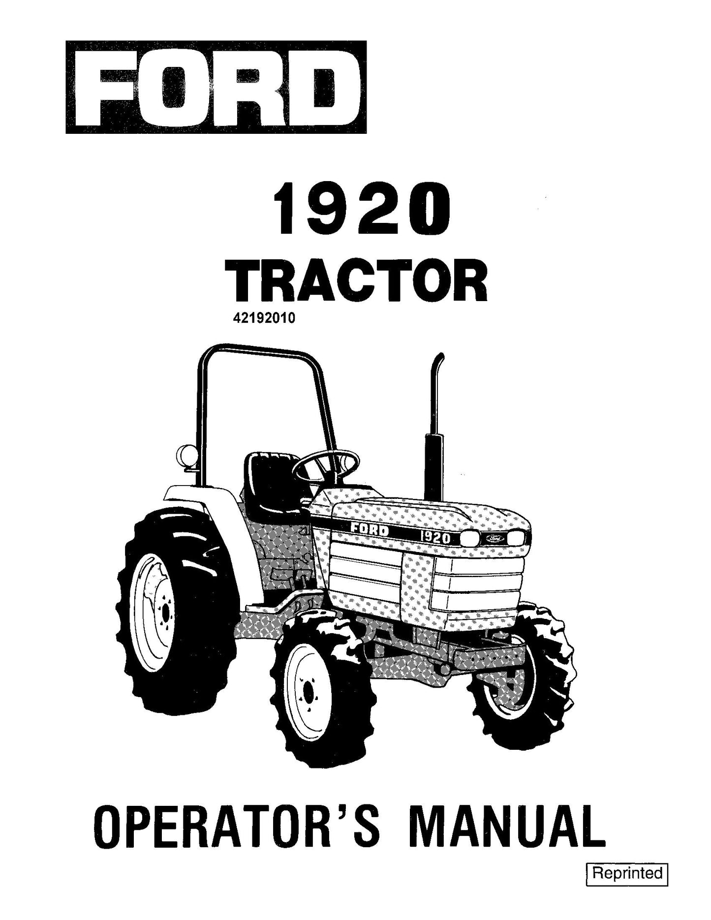 Ford 1920 Tractor Operator's Manual (42192010)