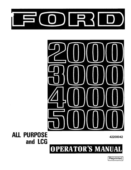 Ford 2000 3000 4000 5000 4200 5200 1968-1975 Operator's Manual (42200042)