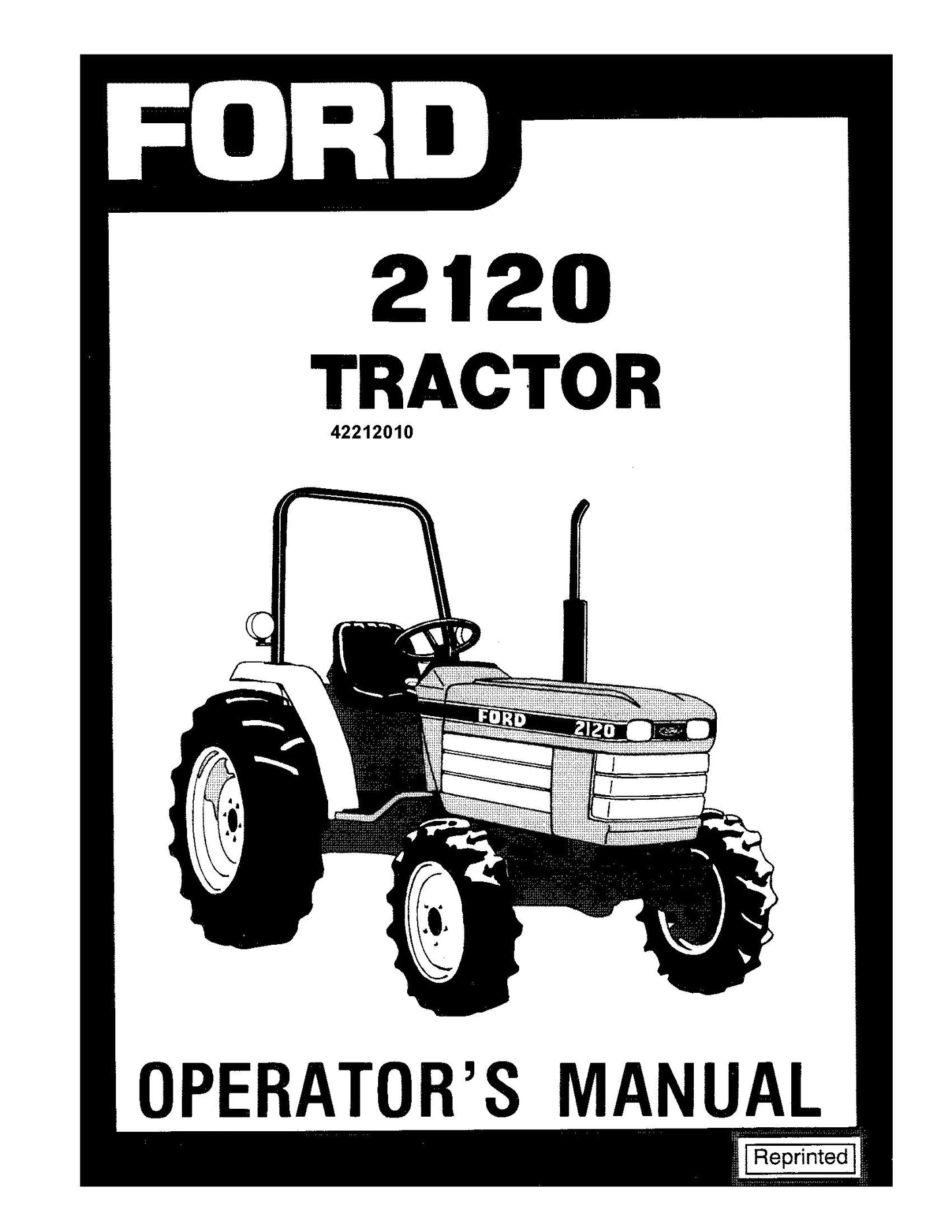 Ford 2120 Tractor Prior to UV32236 Operator's Manual (42212010)