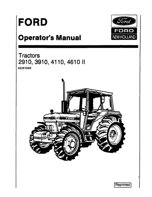 Ford 2910, 3910, 4110, 4610 II Cab Operator's Manual (42291040)