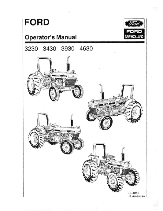 Ford 3230 3430 3930 4630 Tractor Operator's Manual (42323040)