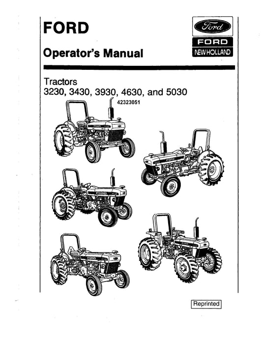 Ford 3230 3430 3930 4630 5030 Tractor Operator's Manual (42323051)