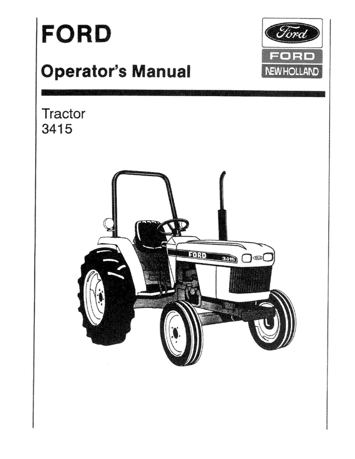 Ford 3415 Tractor Operator's Manual (42341510)