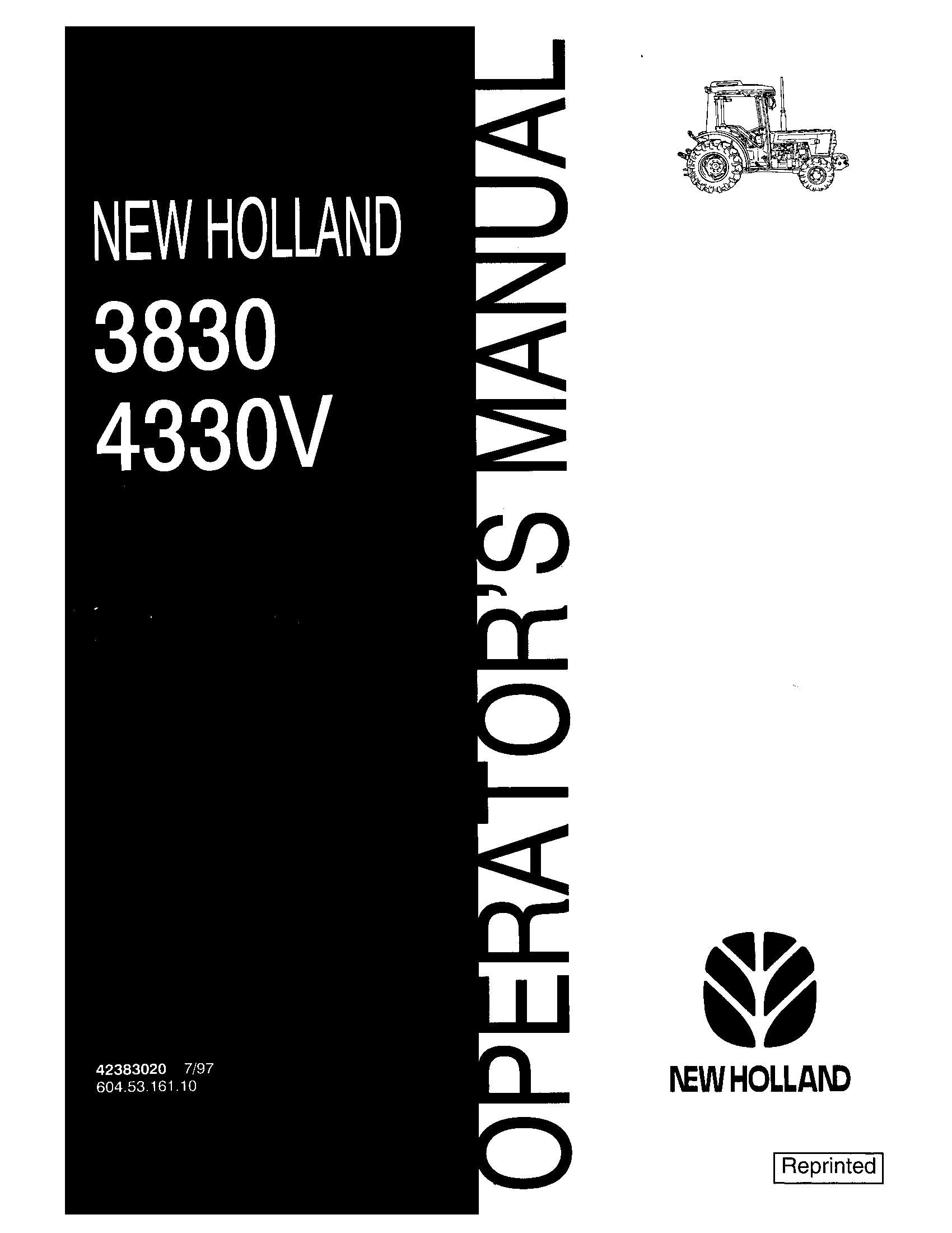 New Holland 3830 4330v Tractor Operator's Manual (42383020)