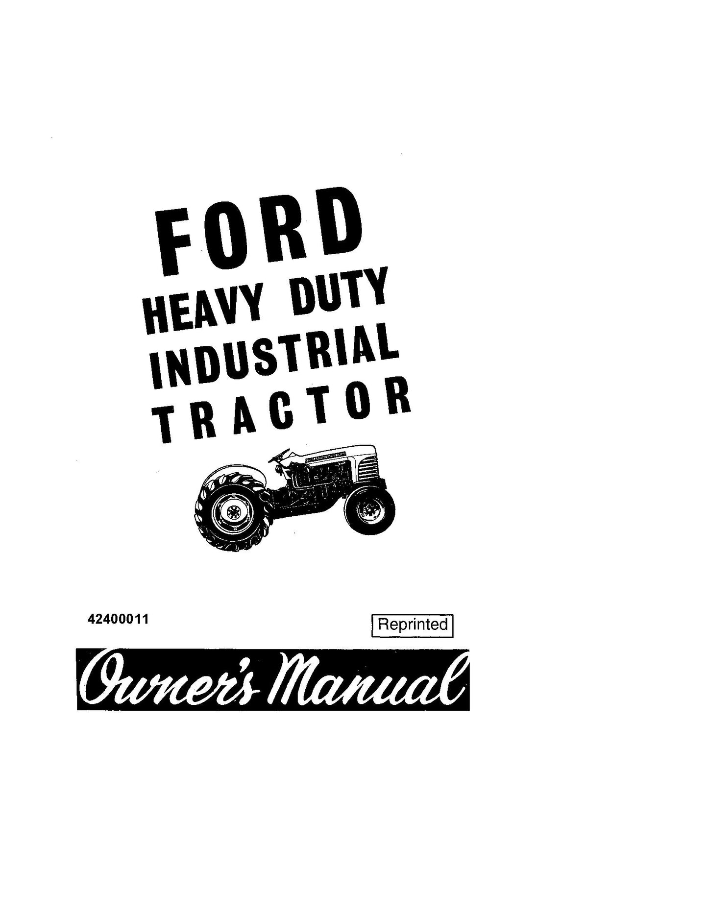Ford 4000 4140 Heavy Duty Industrial 1962 Operator's Manual (42400011)