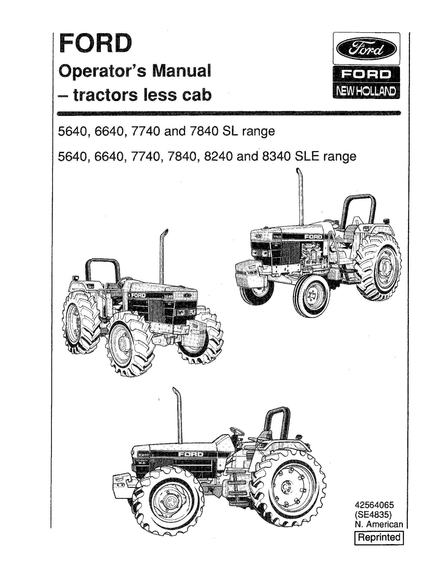 Ford Series 40 SL,SLE Operator's Manual (42564065)