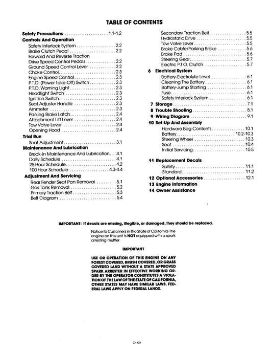 Ford YT 16H Yard Tractor Hydro 988 Operator's Manual (42641024)