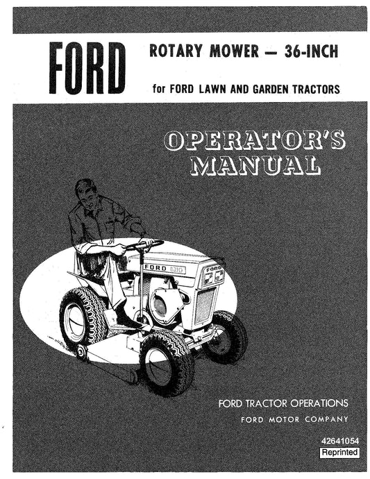 Ford Rotary Mower 36 Inch 1971 Operator's Manual (42641054)