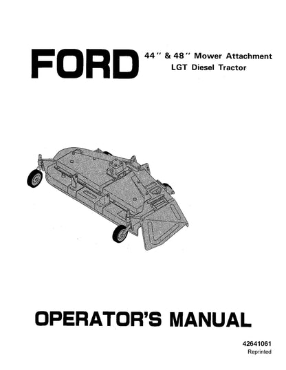 Ford 44 48 Inch Rotary Mower LGT Diesel Tractor Operator's Manual (42641061)