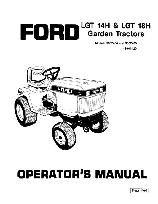Ford LGT14H & 18H Garden Tractor Operator's Manual (42641420)
