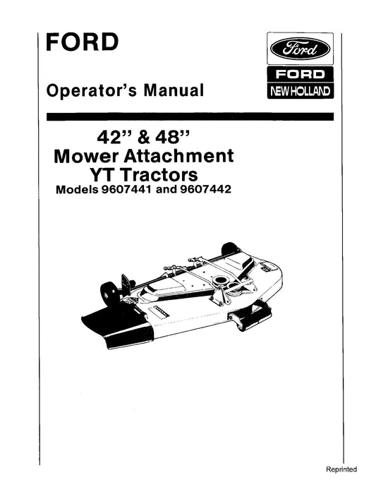 Ford 42 and 48 Inches Mower Attachment for YT Tractors Operator's Manual (42644223)