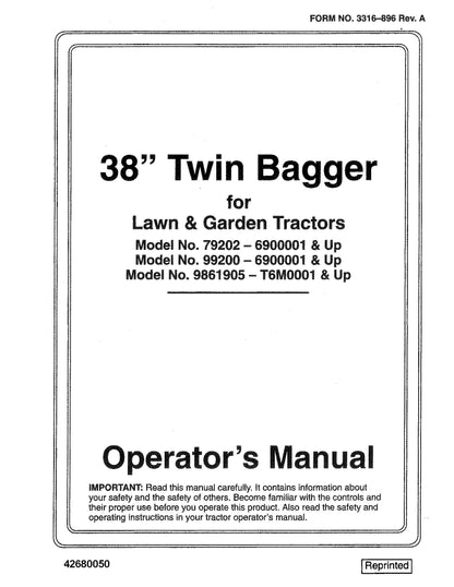 New Holland 38 Inch Twin Bagger on Lawn & Garden TractorsOM 9861905 Manual Operator's Manual (42680050)