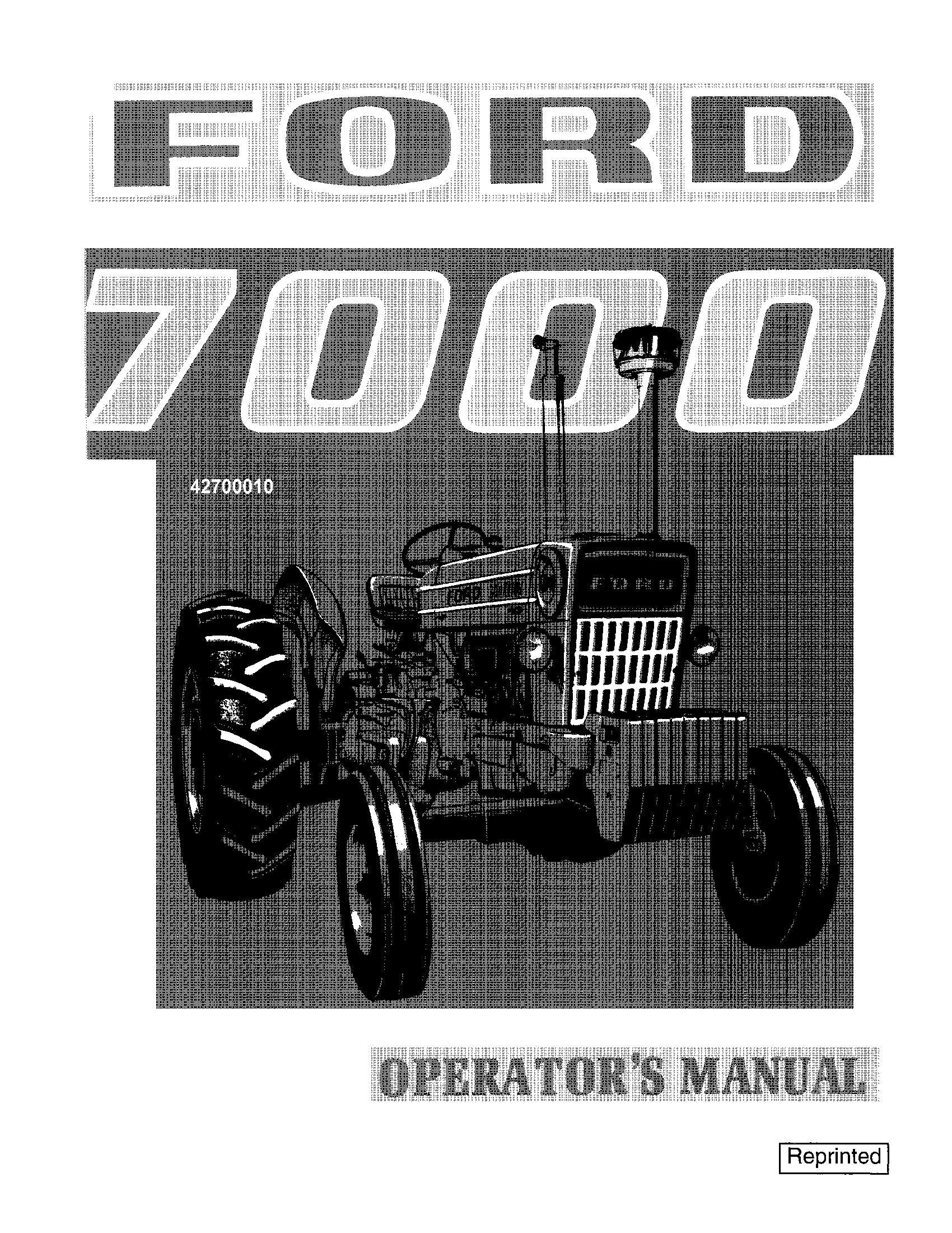 Ford 7000 Tractor Operator's Manual (42700010)