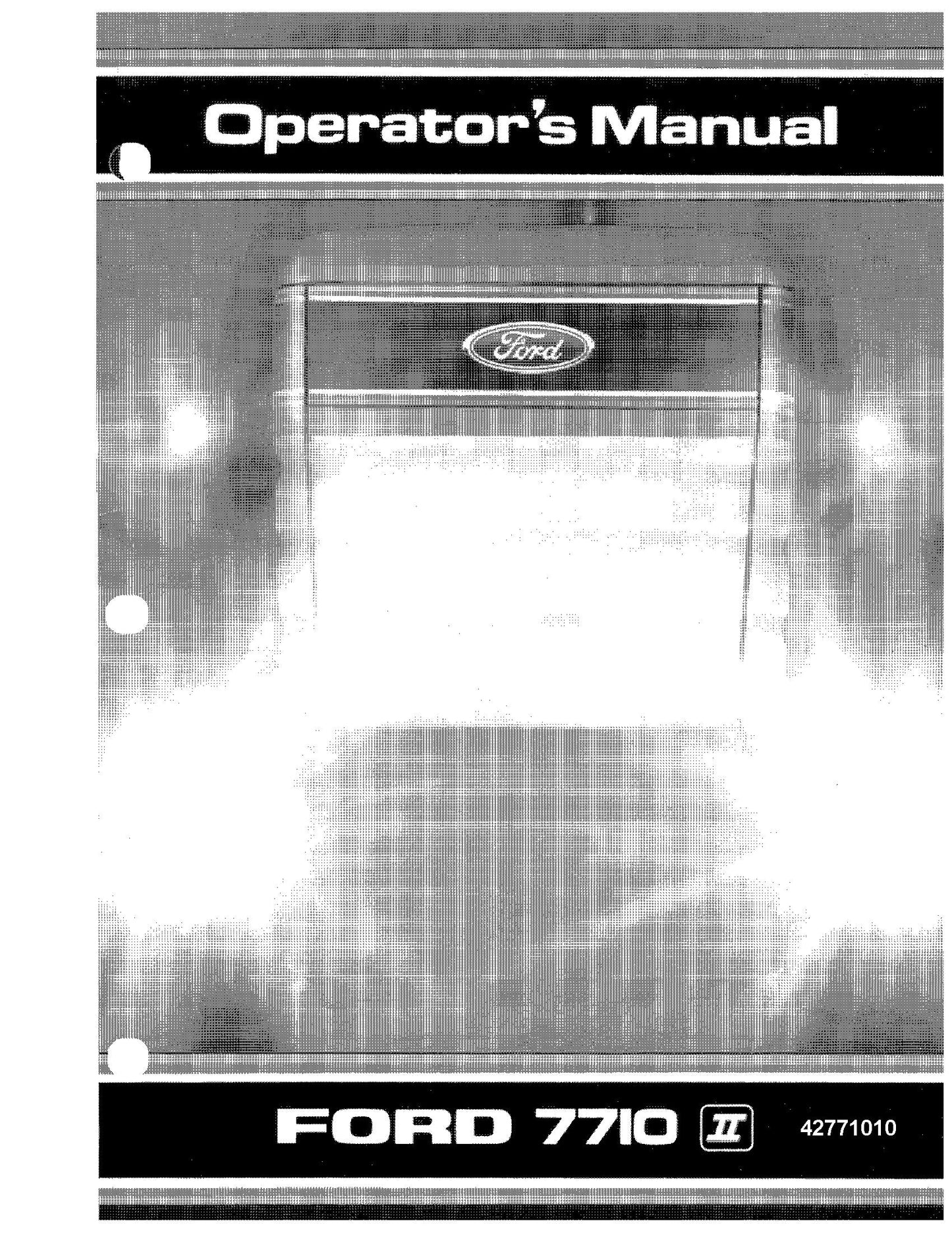 Ford 7710 Tractor FROM 0186-1287 Operator's Manual (42771010)