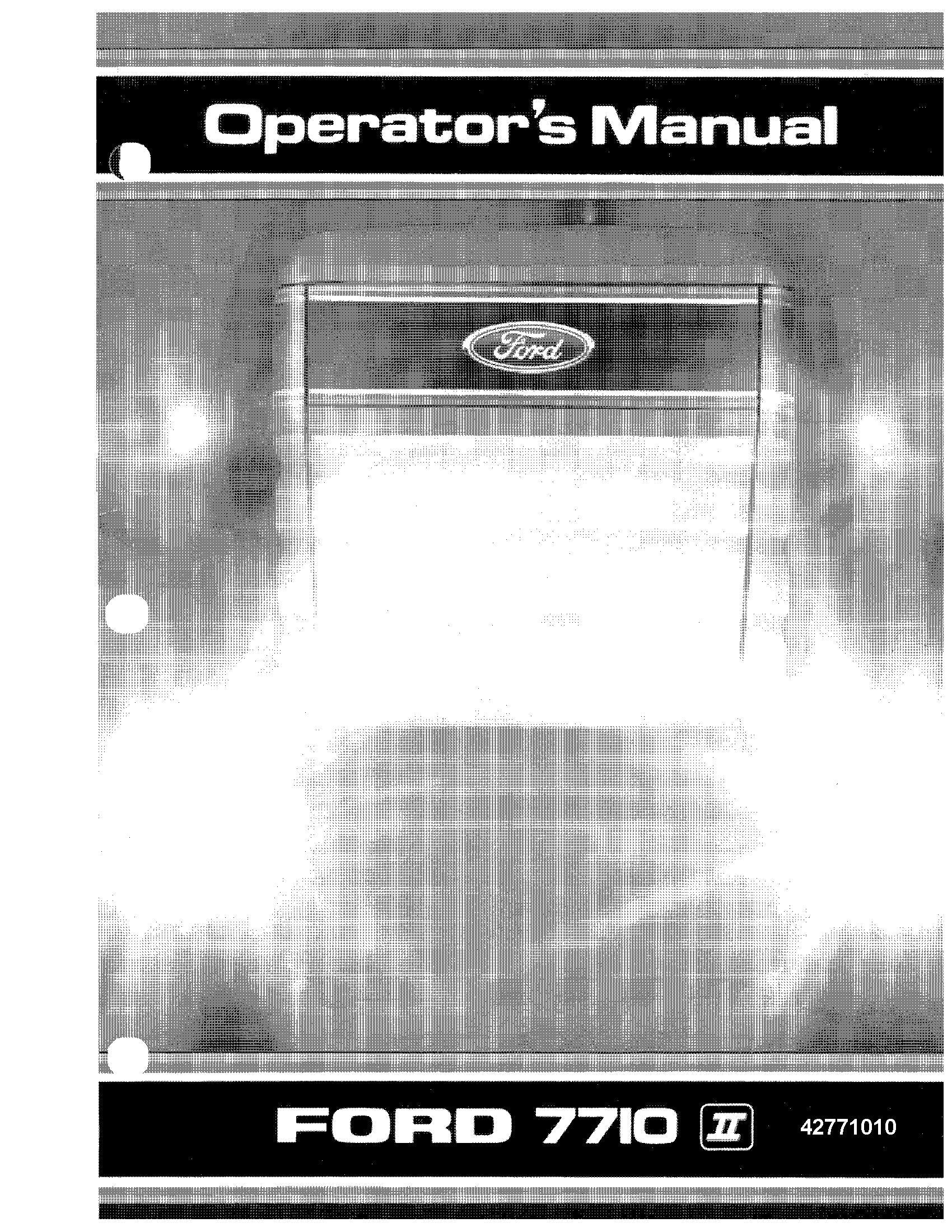 Ford 7710 Tractor FROM 0186-1287 Operator's Manual (42771010)