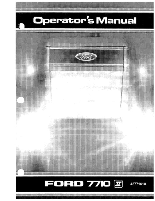 Ford 7710 Tractor FROM 0186-1287 Operator's Manual (42771010)