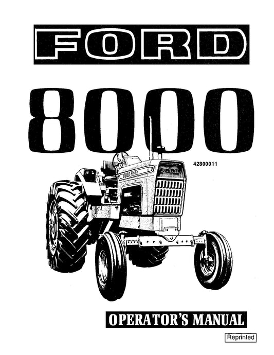 Ford 8000 Tractor 1970-1972 Operator's Manual (42800011)