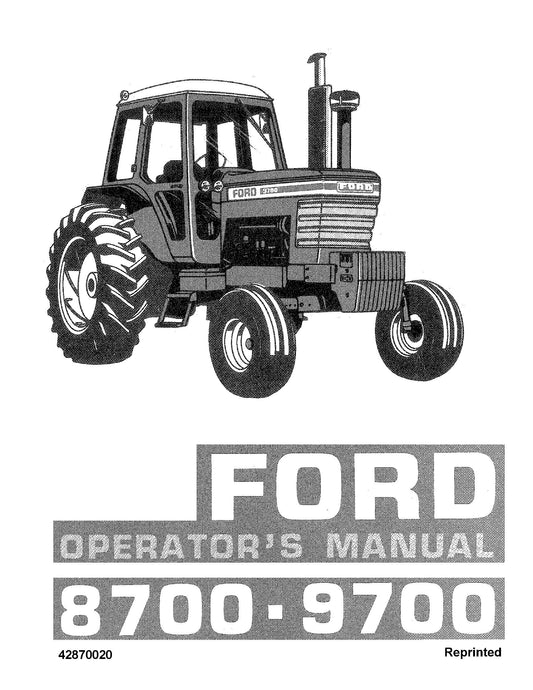 Ford 8700 9700 Tractor Operator's Manual (42870020)