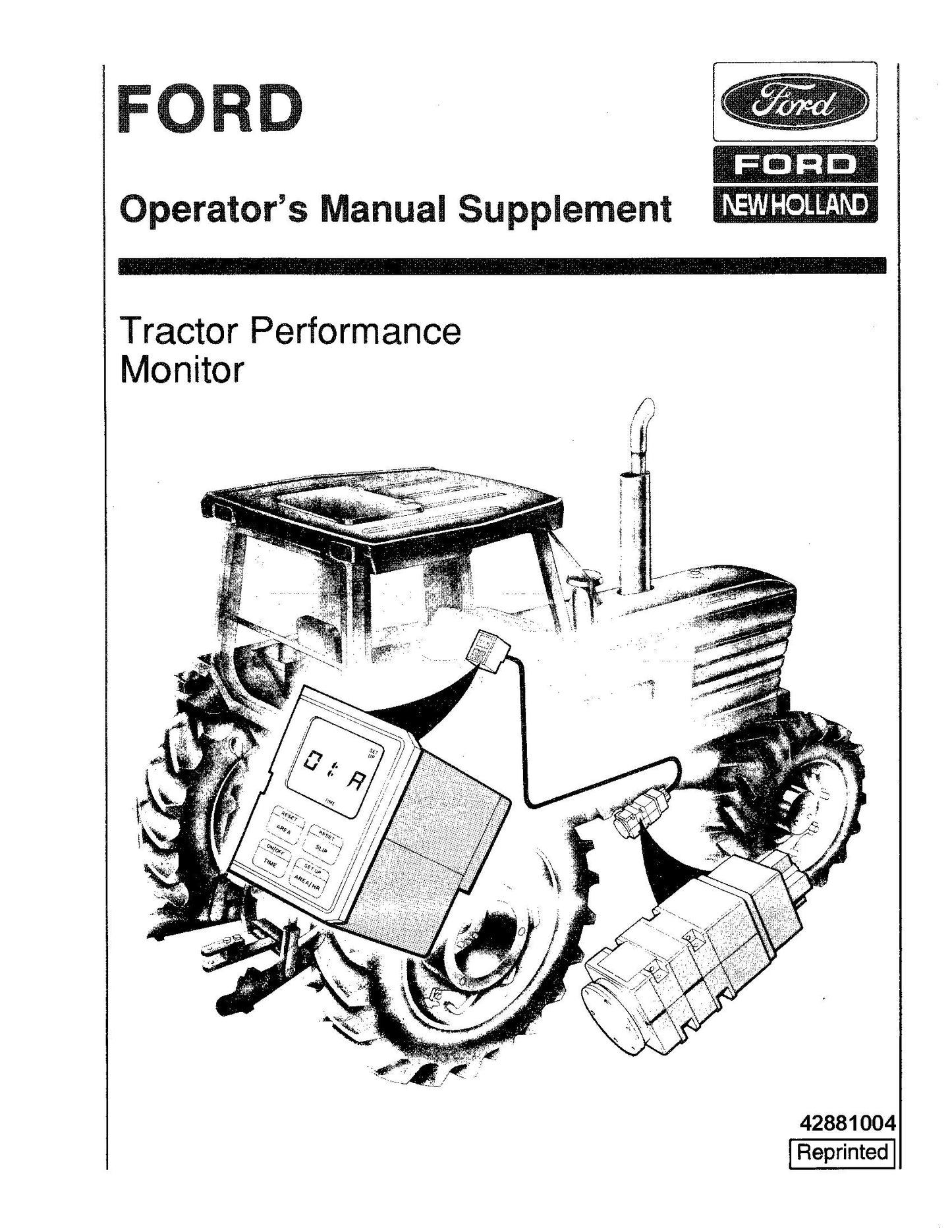 Ford Tractor Performance Monitor Operator's Manual (42881004)