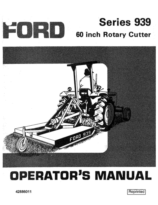 Ford A Series 939 60 Inch Rotary Cutter Operator's Manual (42886011)