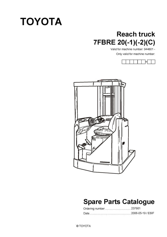 Toyota 7FBRE20 SN944801 - 964842 Spare Parts Catalog