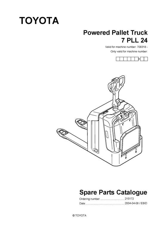 Toyota 7PLL24 SN708318 - 718953 Spare Parts Catalog