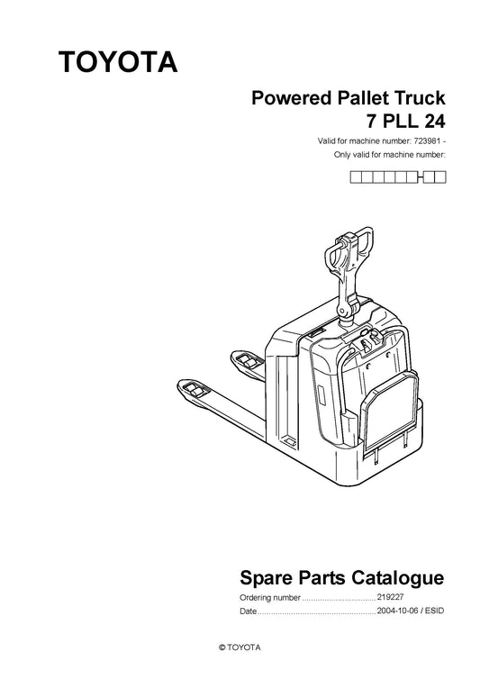 Toyota 7PLL24 SN723981 - 730979 Spare Parts Catalog