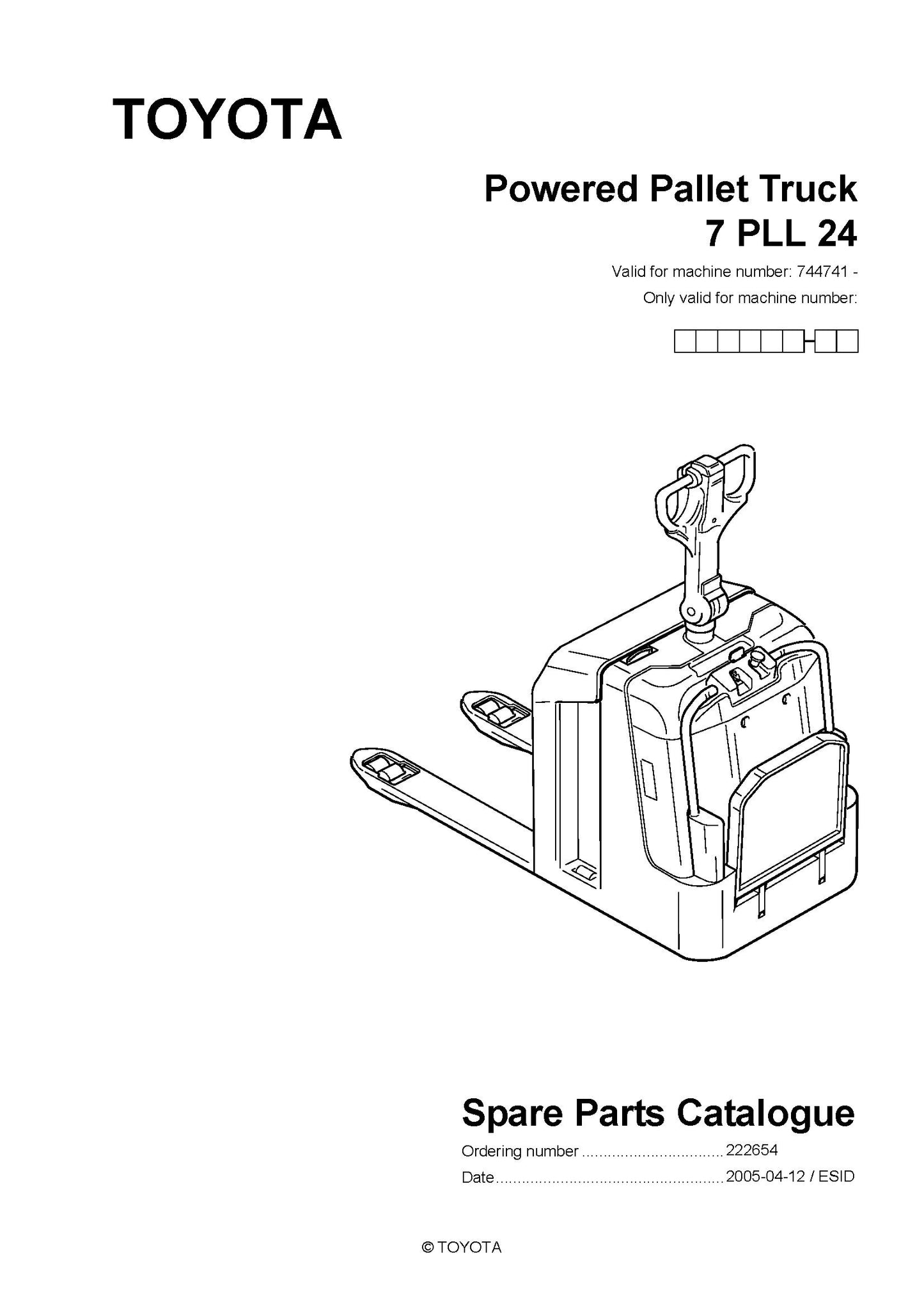 Toyota 7PLL24 SN744741 - 936512 Spare Parts Catalog