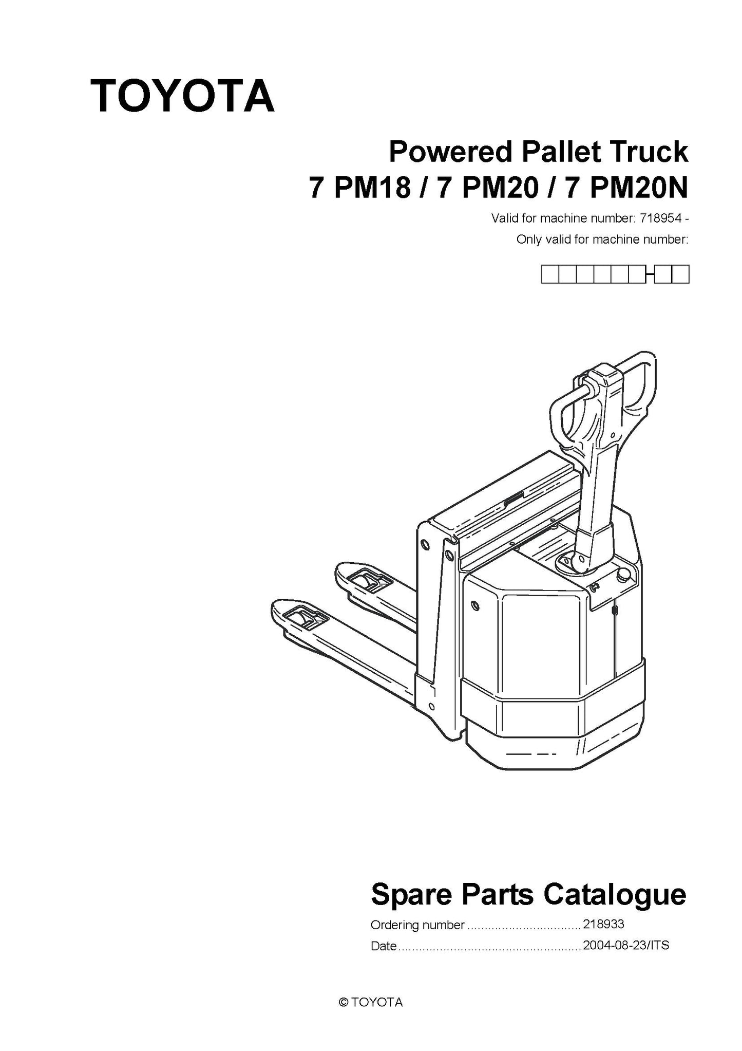 Toyota 7PM18 SN718952 - 723980 Spare Parts Catalog