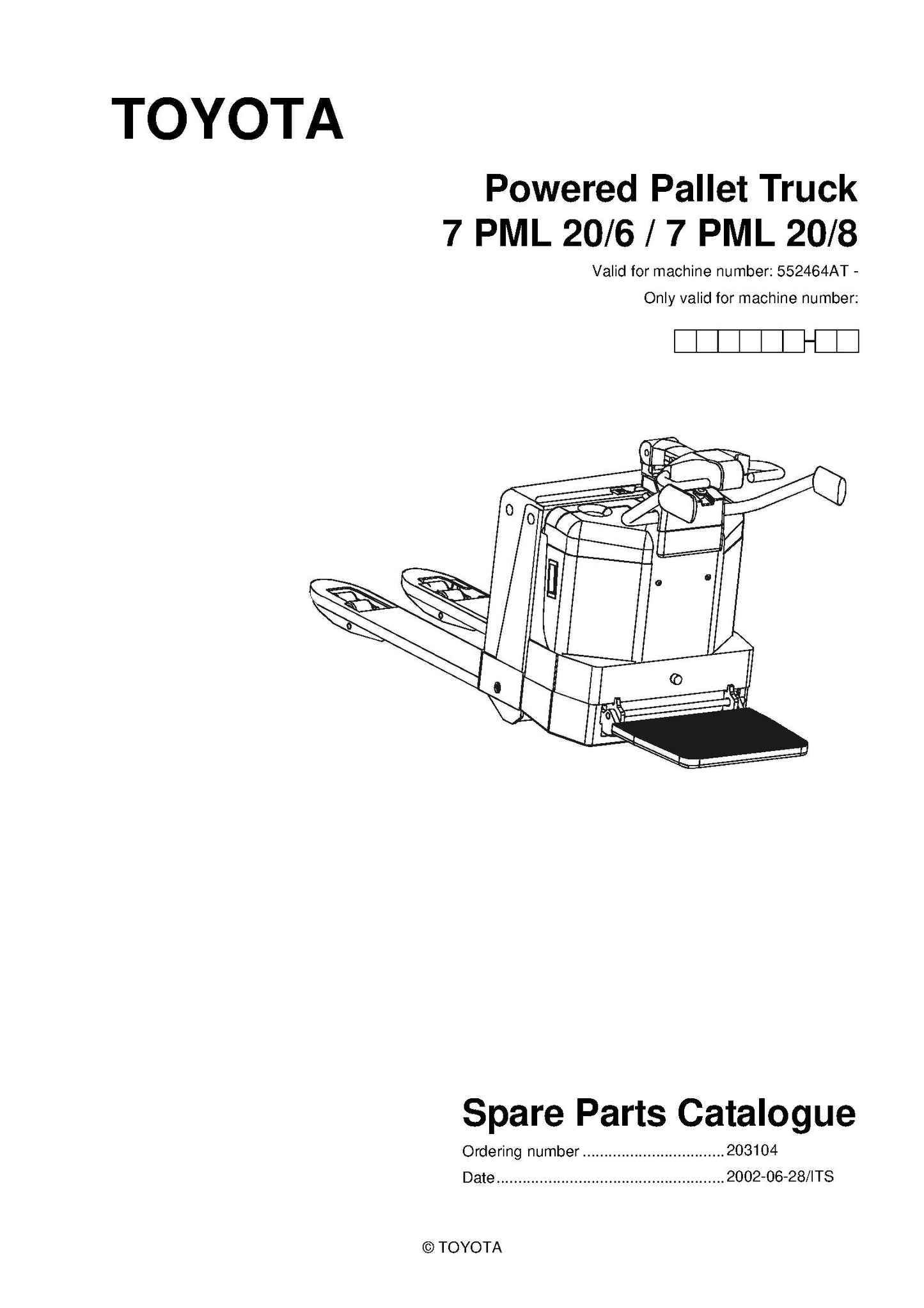 Toyota 7PML20 SN552464 - 561305 Spare Parts Catalog