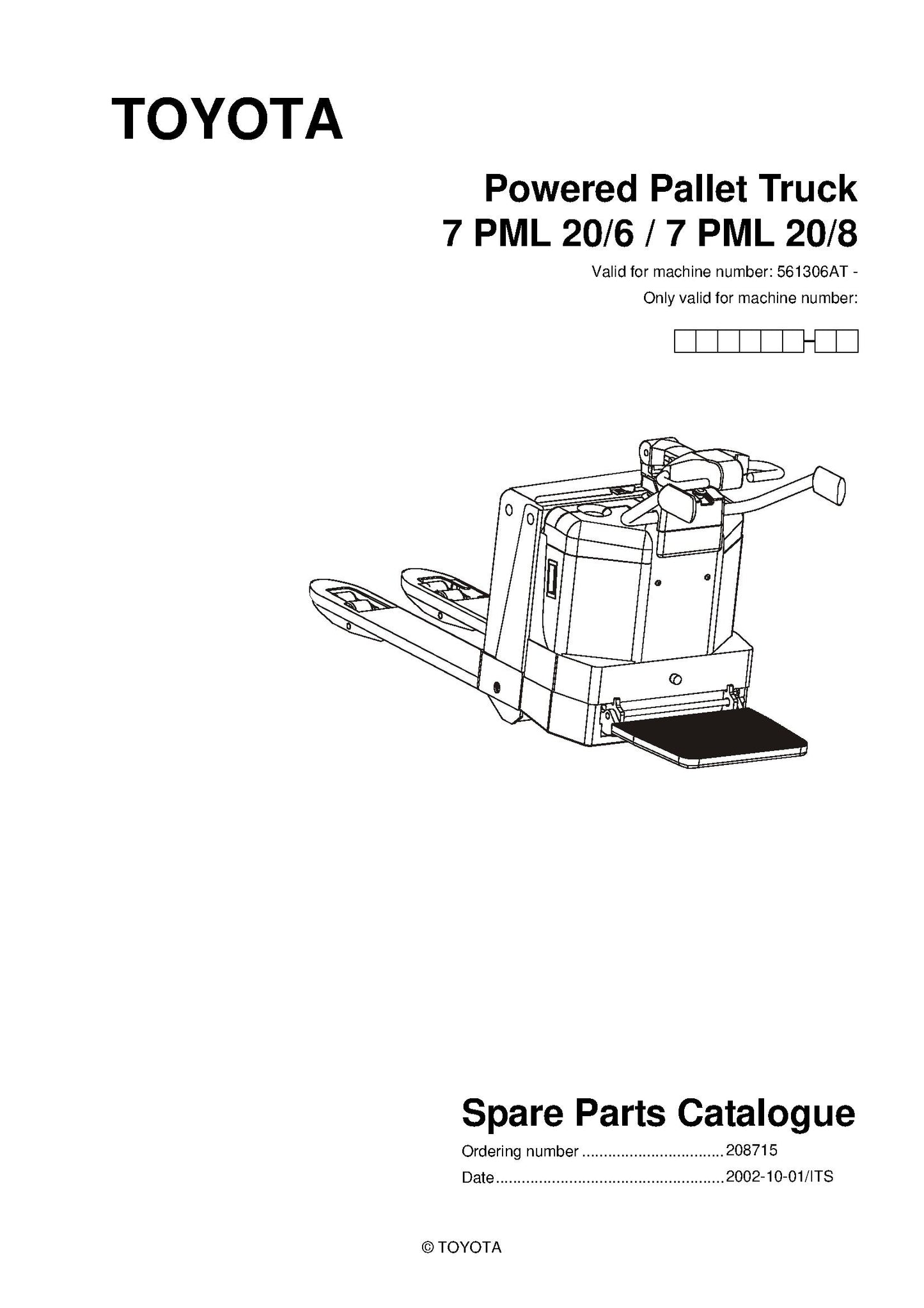 Toyota 7PML20 SN561306 - 570988 Spare Parts Catalog