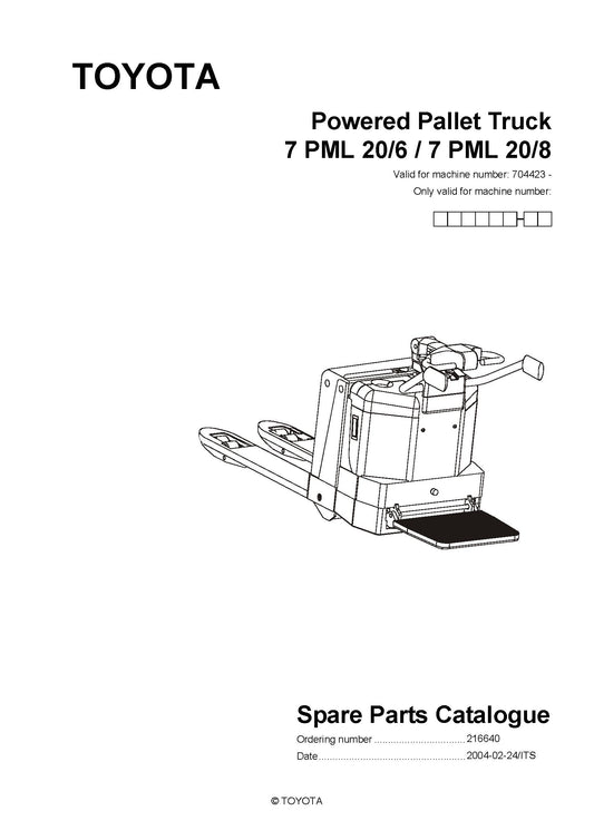 Toyota 7PML20 SN704423 - 718953 Spare Parts Catalog