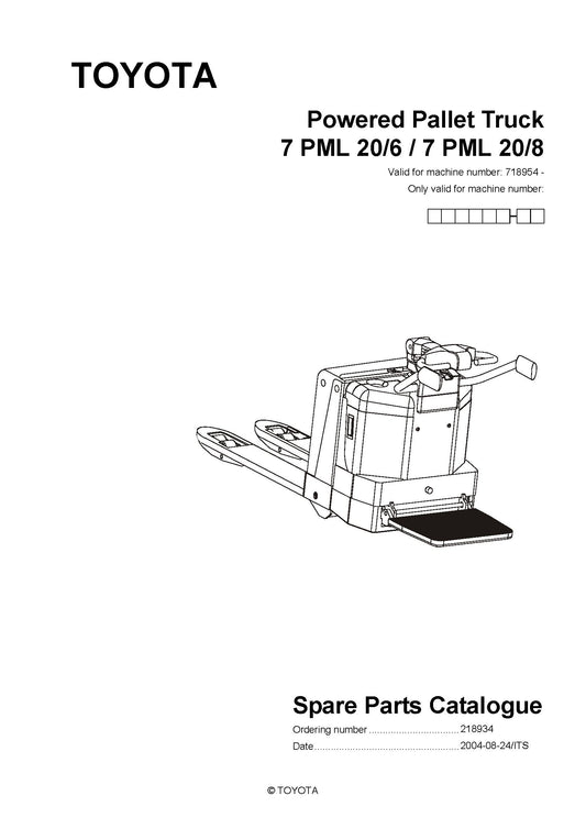 Toyota 7PML20 SN718954 - 723980 Spare Parts Catalog