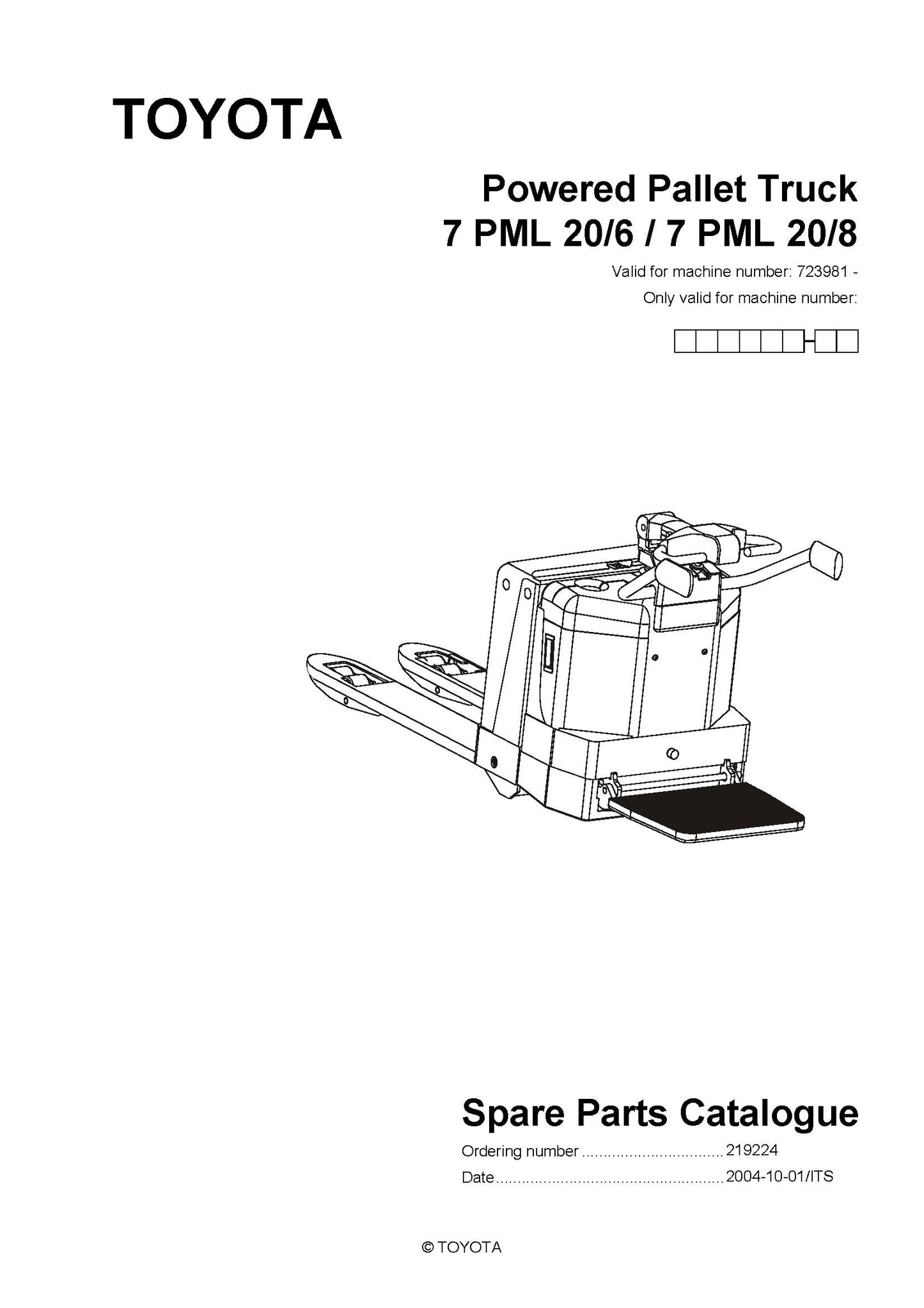 Toyota 7PML20 SN723981 - 910326 Spare Parts Catalog