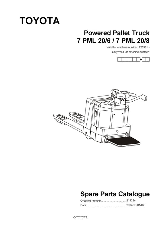 Toyota 7PML20 SN723981 - 910326 Spare Parts Catalog