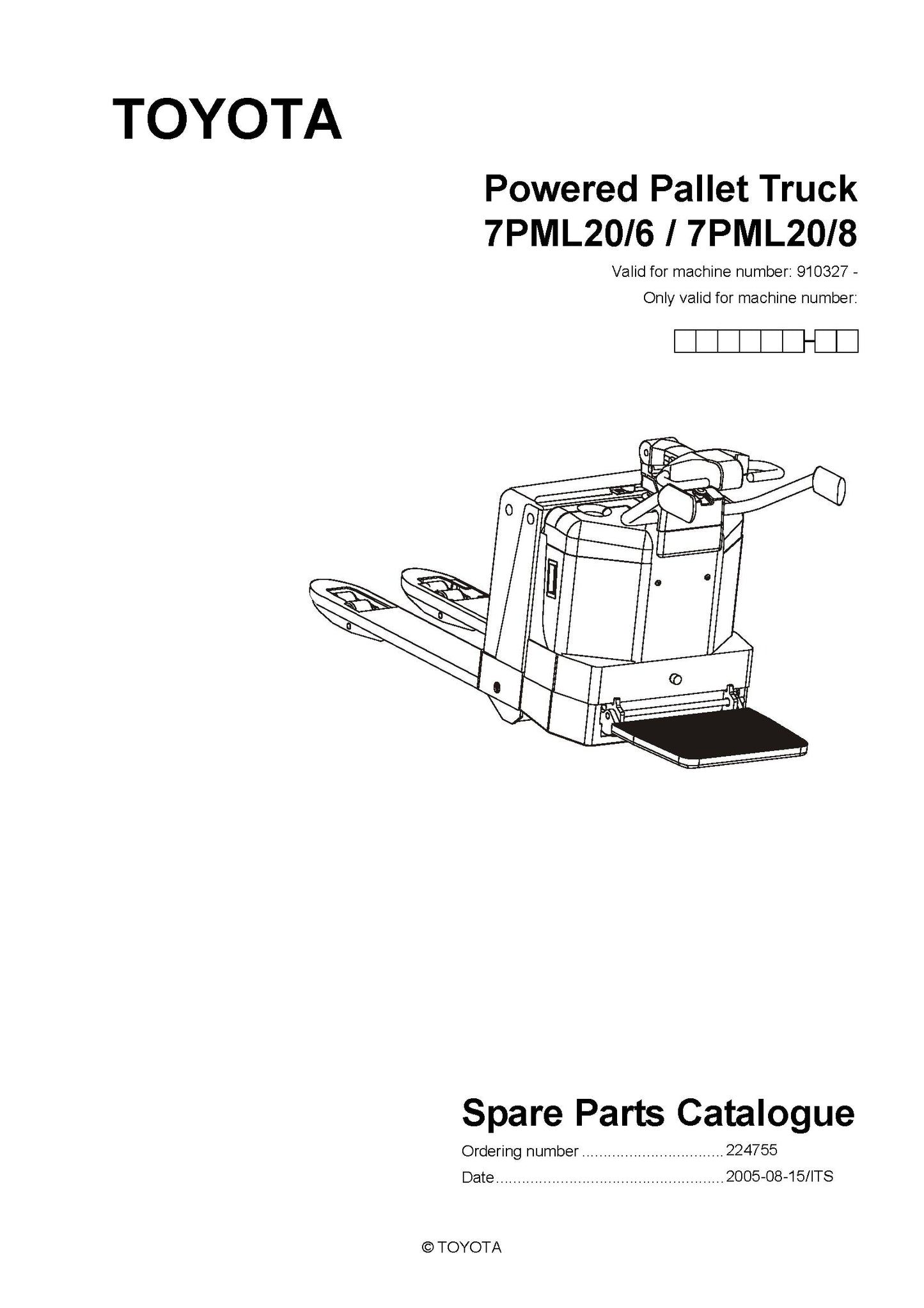 Toyota 7PML20 SN910327 - 936512 Spare Parts Catalog