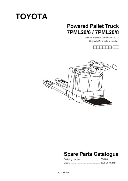 Toyota 7PML20 SN910327 - 936512 Spare Parts Catalog