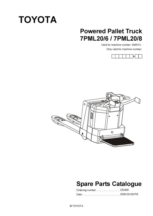 Toyota 7PML20 SN936513 - 955772 Spare Parts Catalog