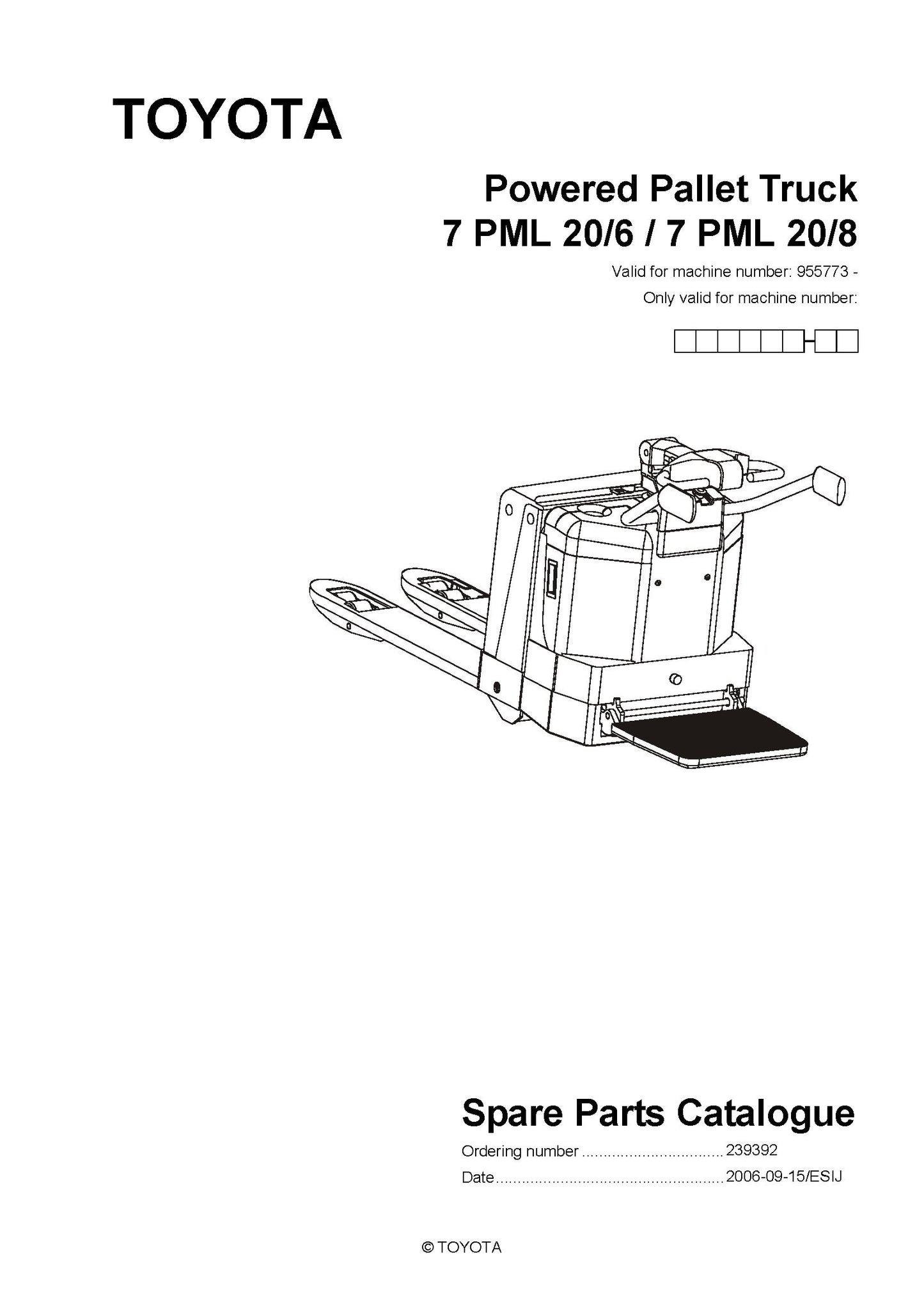 Toyota 7PML20 SN955773 - 963649 Spare Parts Catalog