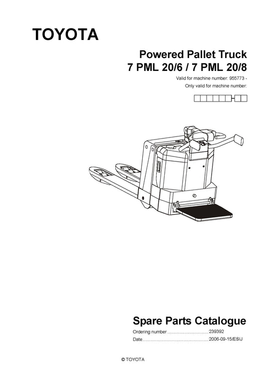 Toyota 7PML20 SN955773 - 963649 Spare Parts Catalog