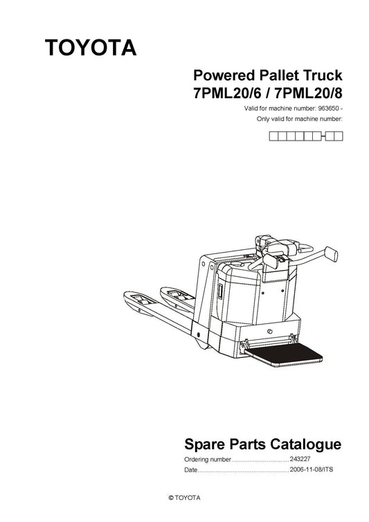 Toyota 7PML20 SN963650 - 970565 Spare Parts Catalog