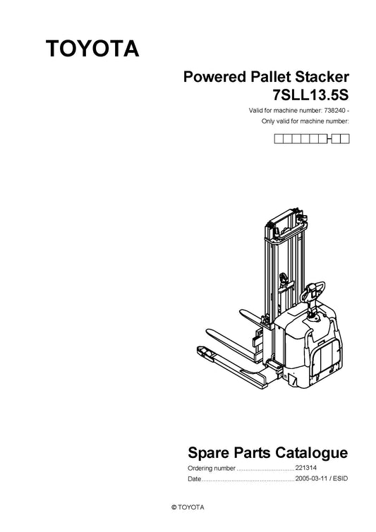 Toyota 7SLL13,5S SN738240 - 910326 Spare Parts Catalog