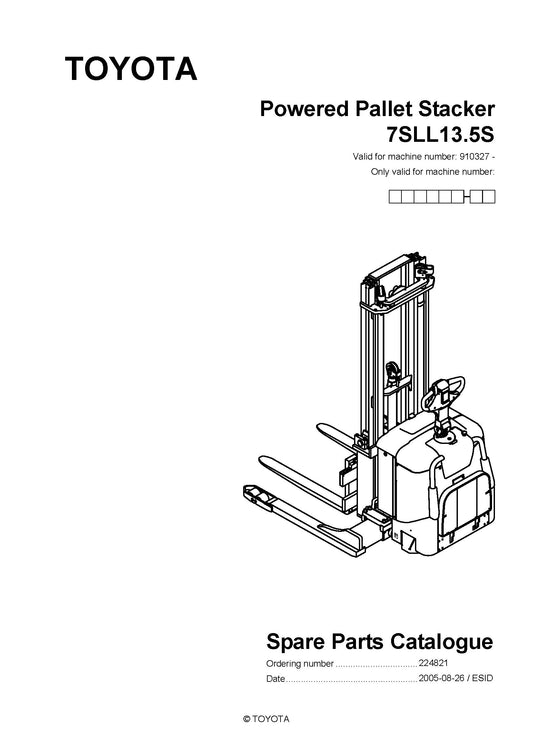 Toyota 7SLL13,5S SN910327 - 922030 Spare Parts Catalog