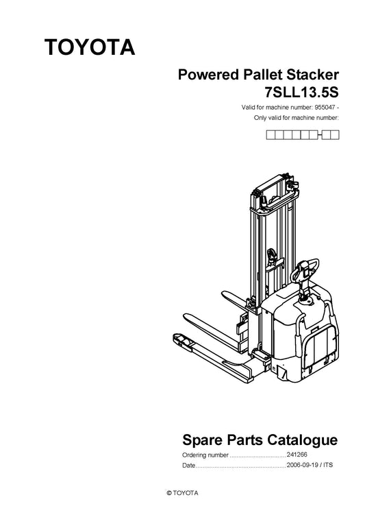 Toyota 7SLL13,5S SN955047 - Spare Parts Catalog